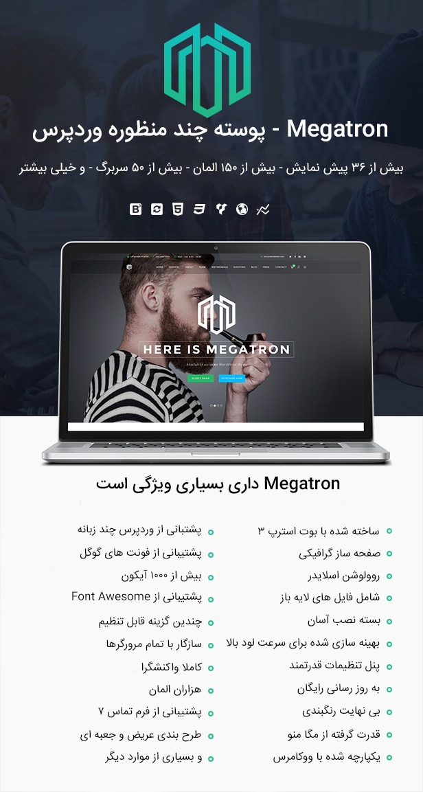 Megatron - پوسته چندمنظوره و واکنشگرای وردپرس preview2-850-2